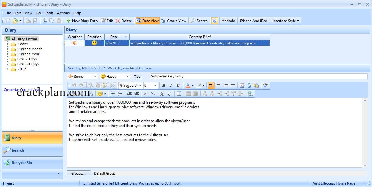 Efficient Diary Pro 5.60 Build 559 Crack Serial key Free Download 2023 